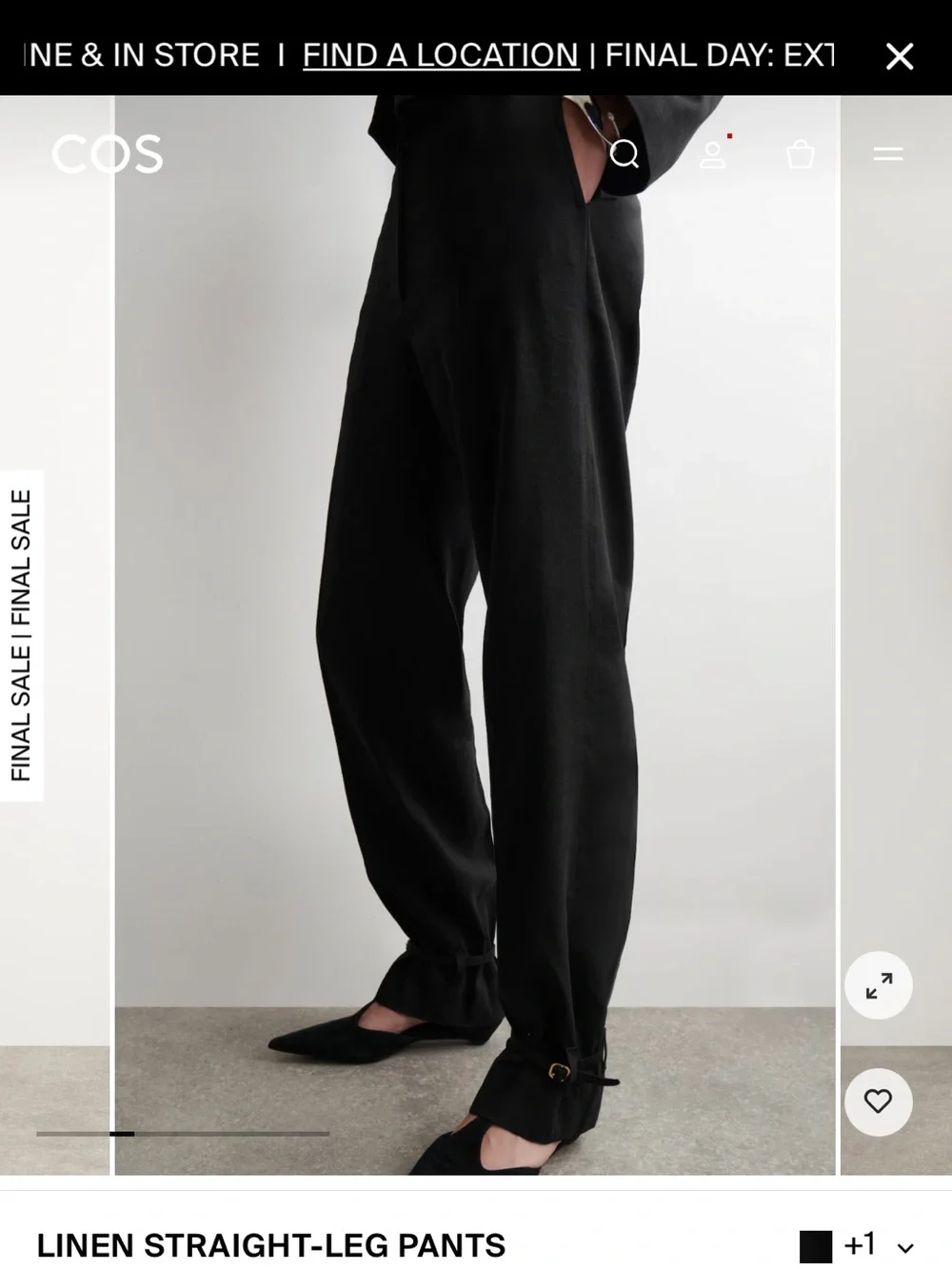 Brand new COS high rise linen trouser with ankle detail